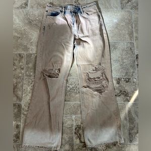 Vervet distressed jeans, unique brown wash.